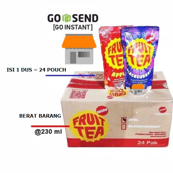 FRUIT TEA POUCH 1 DUS KEMASAN 230 ML / TRISETARA