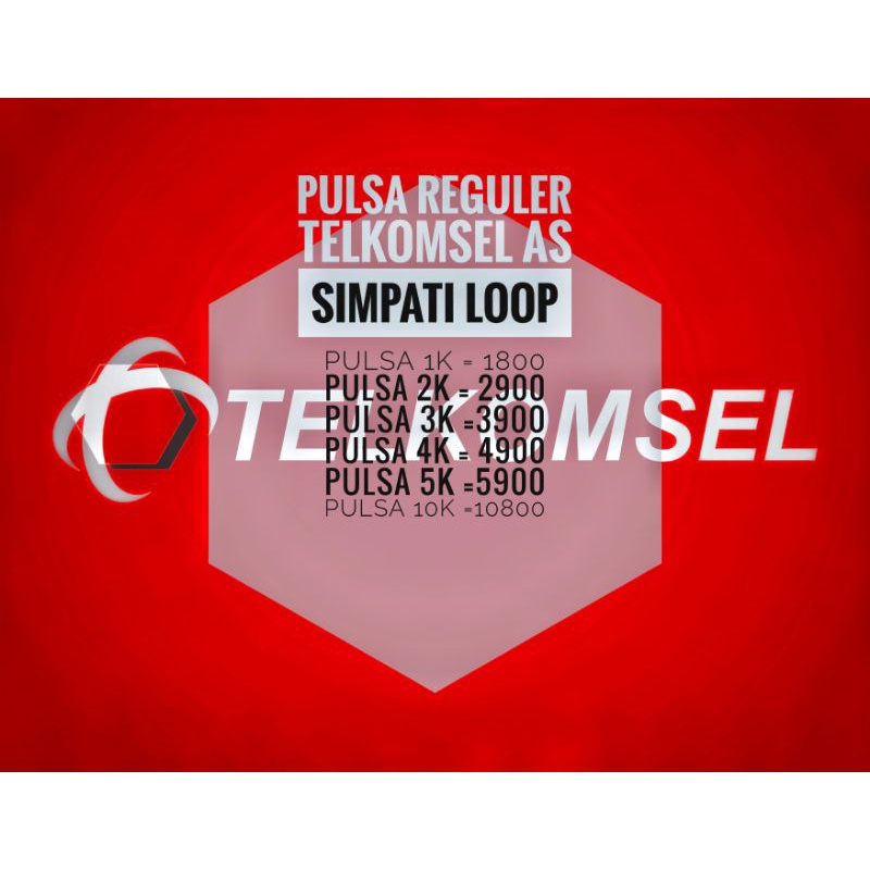 PULSA REGULER TELKOMSEL 1K 2K 3K 4K 5K 10K MURAH