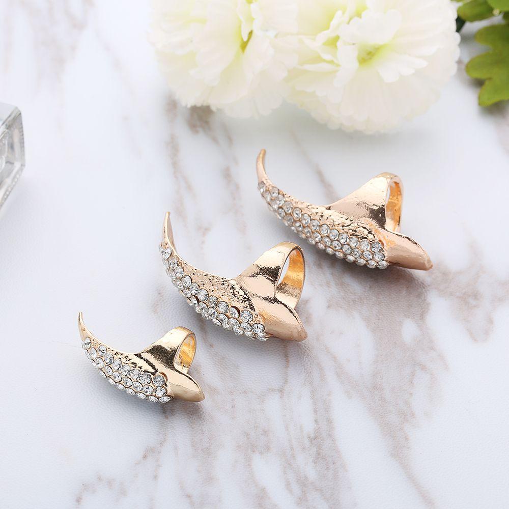 Lily Paku Palsu Cincin Berlian Punk Cincin Eagle Claw Nails Cincin Wanita