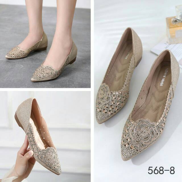 Monna Vania Diamond Evening Flats WM-568-8