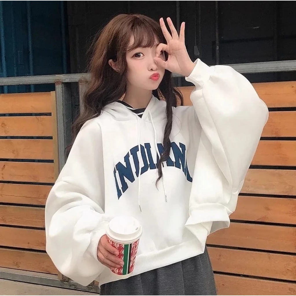 SWEATER HOODIE WANITA - INDIANA CROOPE SWEATER-3