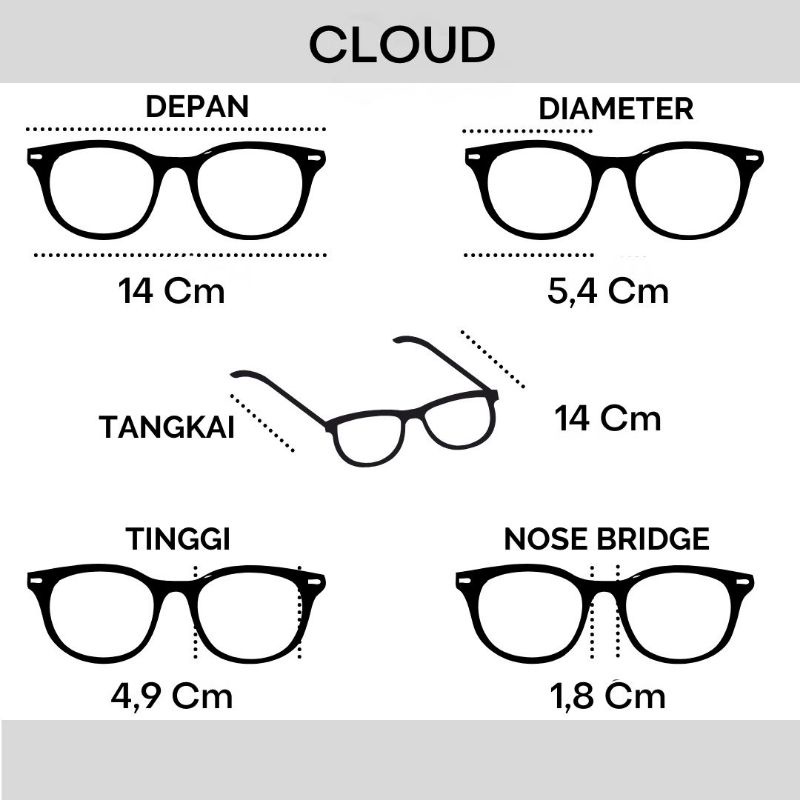 Flavia Eyewear - Kacamata Cloud Cat Eye Steel (custom minus, photochromic, blueray, bluechromic dan photobrown)