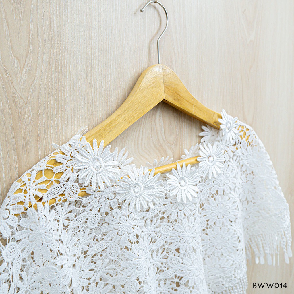 [STOK TERBATAS] AKSESORIS WEDDING LACE BOLERO KARDIGAN BROKAT KOREA BWW014