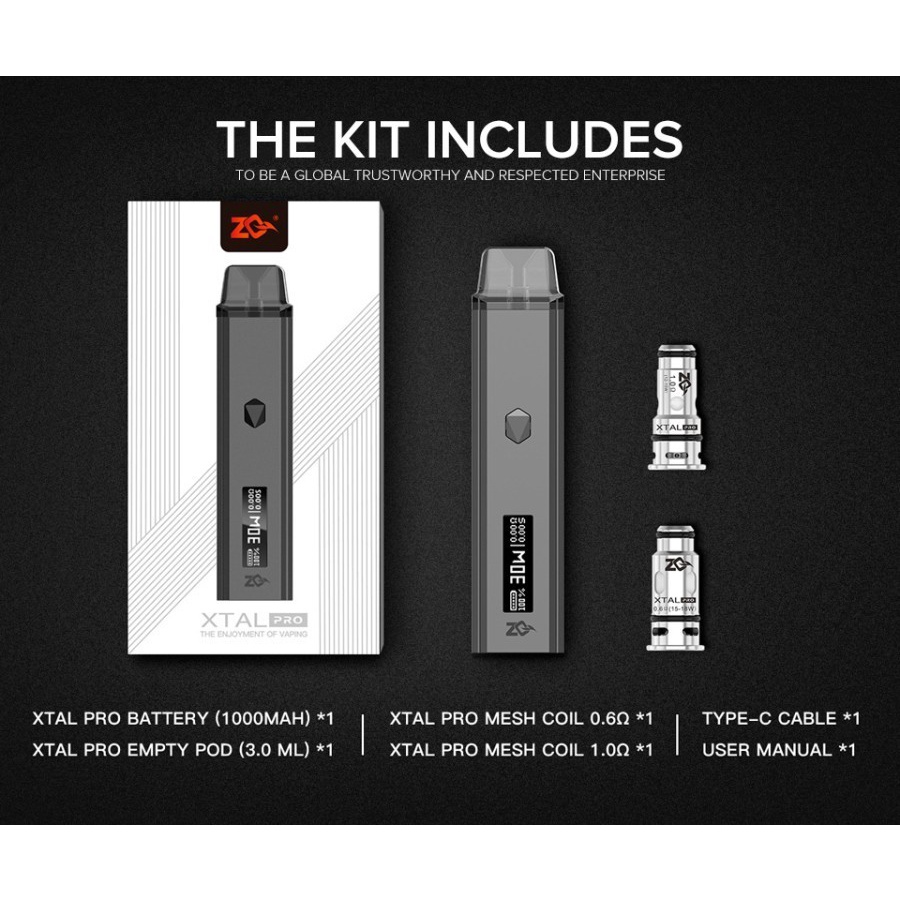 ZQ XTAL PRO 1000MAH POD KIT - AUTHENTIC