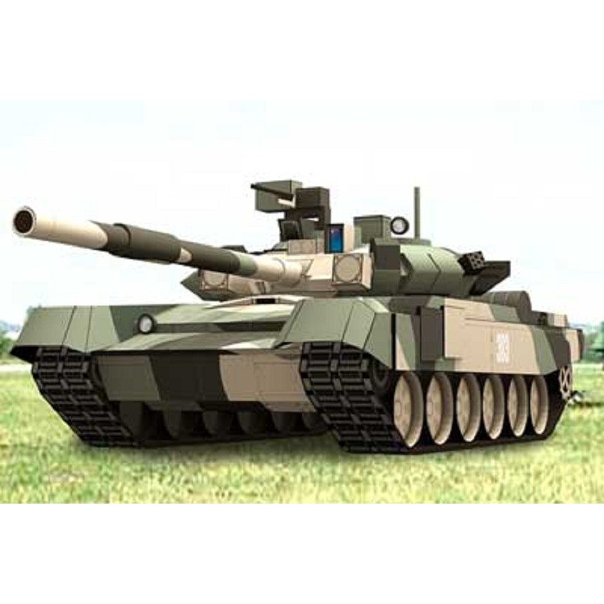 DIY Papercraft Lembar Kertas Pola Tank T-90 Main Battle Tank
