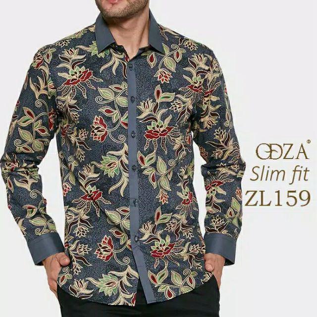 Odza Kemeja Batik Slim Fit Lengan Panjang Pria Modern Damalawa