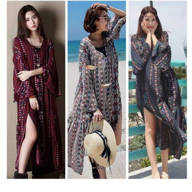 Dress Maxi import 91220# indiana loose maxi