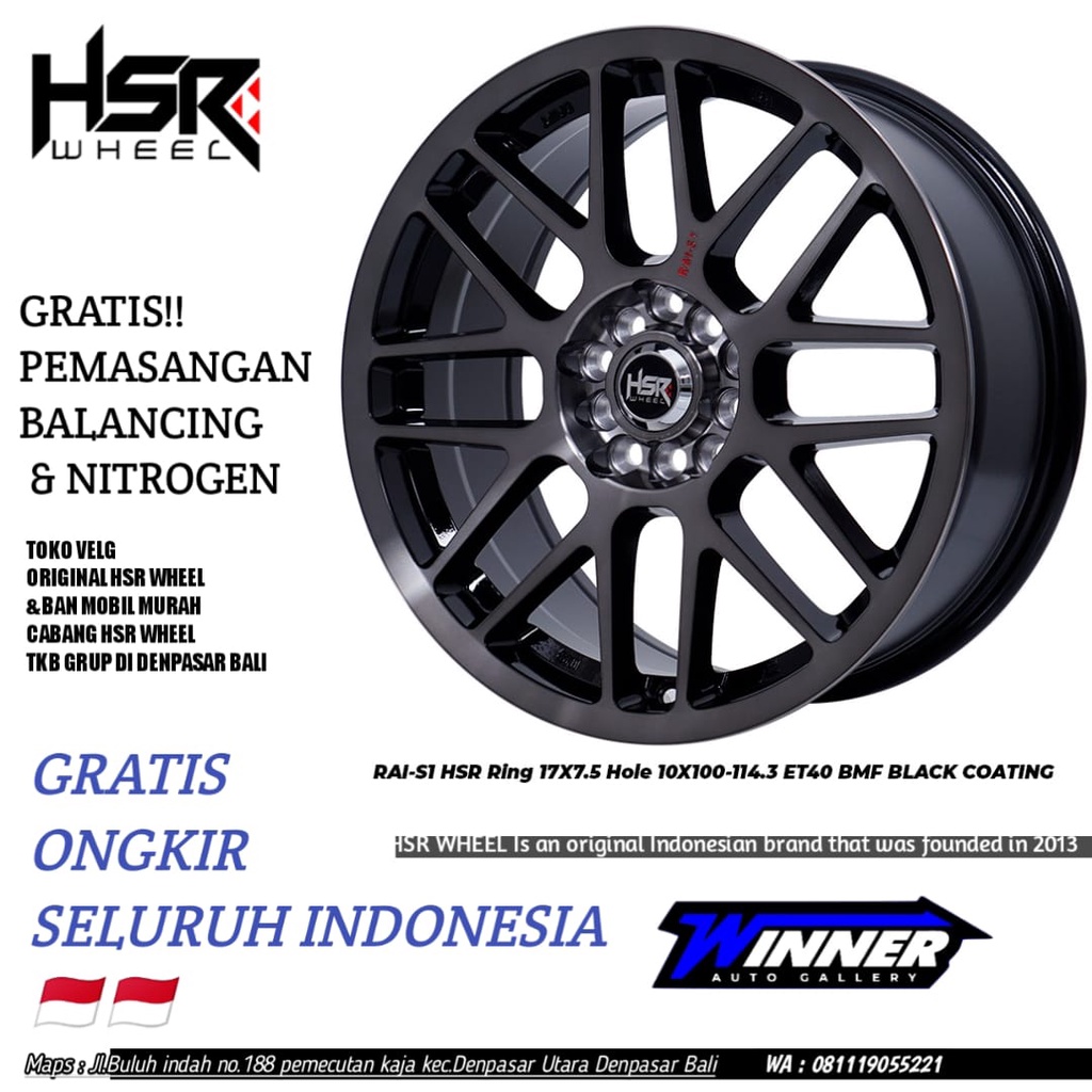 Velg Mobil Racing Ring17 HSR WHEEL RAI-S1 R17 Ertiga Innova Crv Hrv