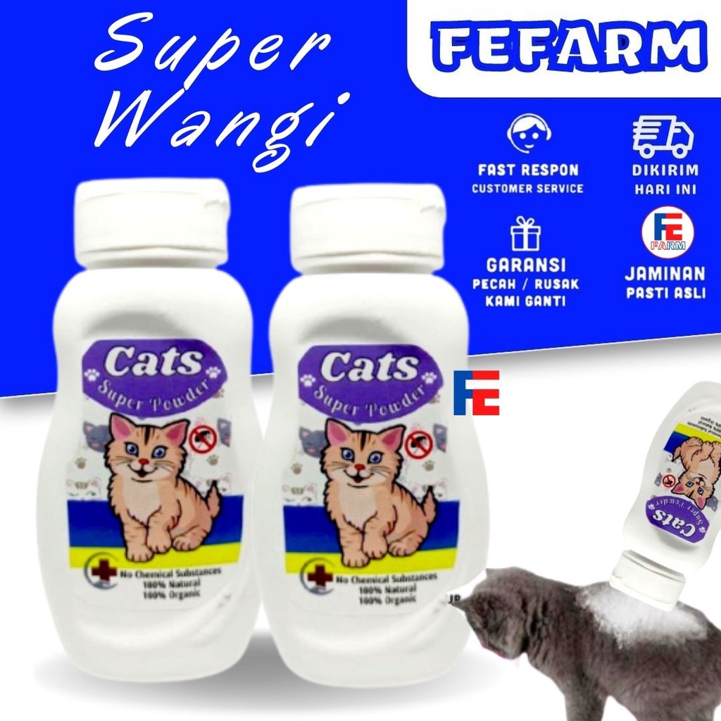 BEDAK KUCING ANTI JAMUR WANGI CAT SUPER POWDER FEFARM