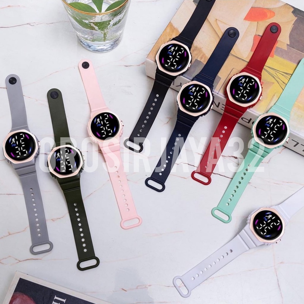 JAM TANGAN DIGITAL COUPLE LALA STRAP KARET KOREAN STYLE GROSIRJAYA32