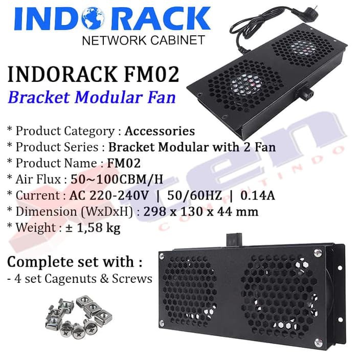 Indorack Bracket Modular with 2 Fan