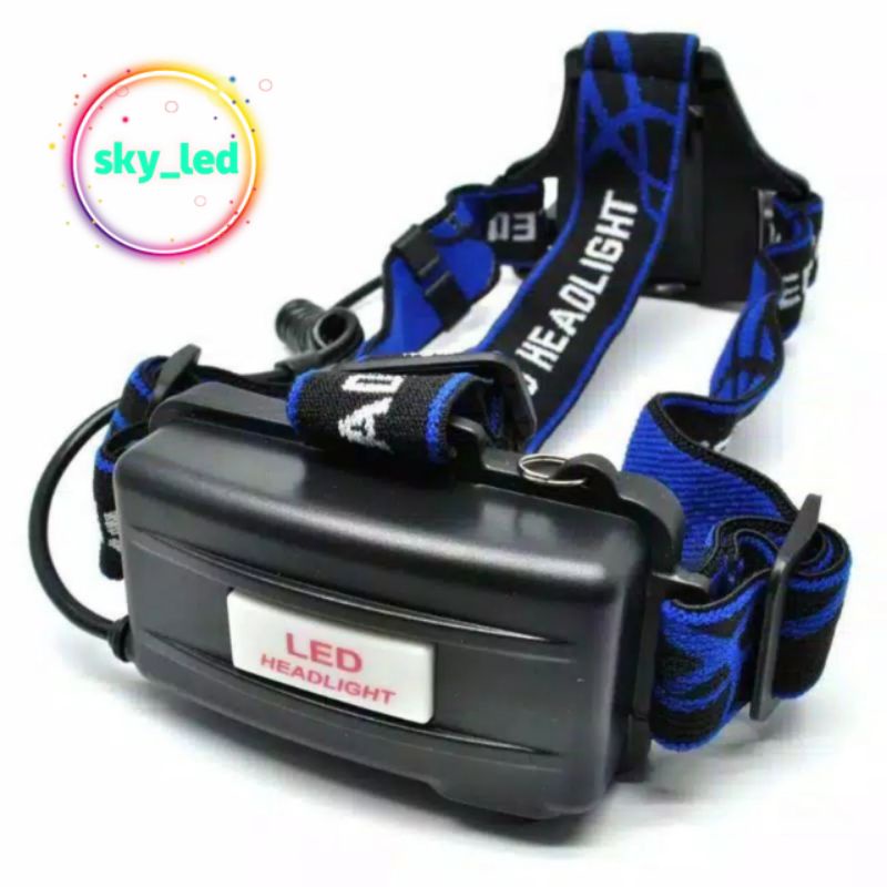 Senter Kepala LED Zoom Super Terang Headlamp LED Cree XML T6 (senter kepala+baterai+chas)   Waterproof Anti Air