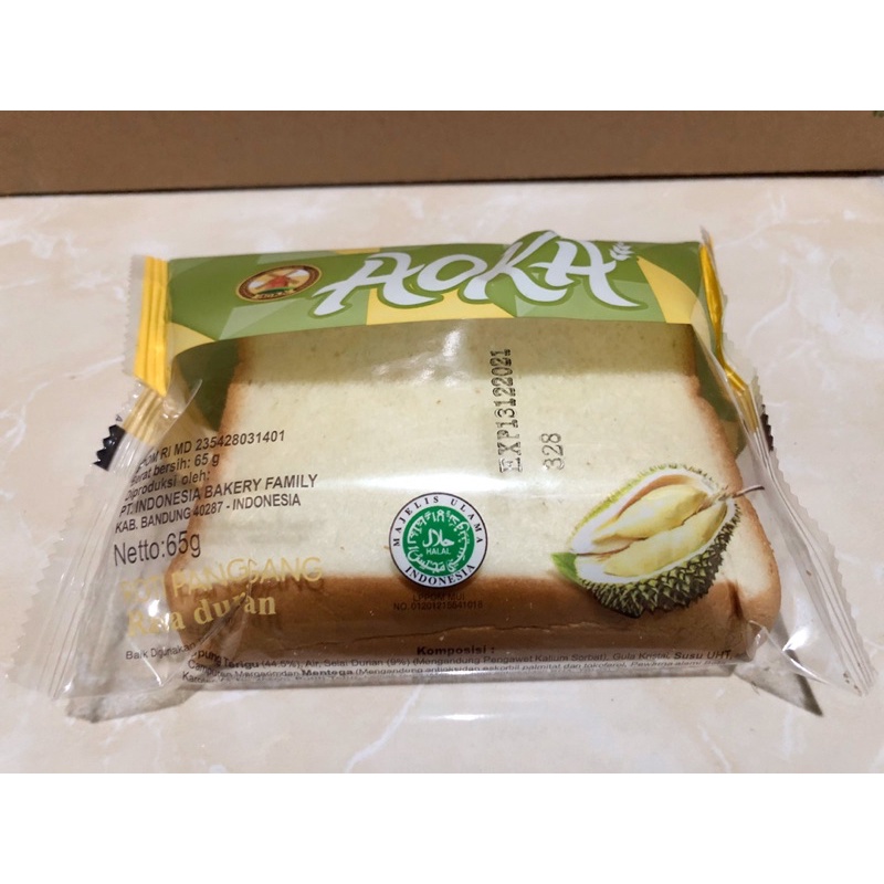 Roti panggang AOKA rasa durian