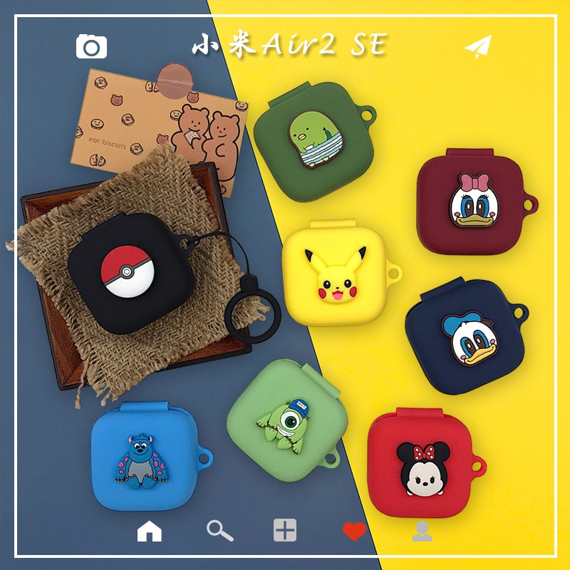 Case Pelindung Bahan Silikon Motif Kartun Untuk Xiaomi Air2 SE Wireless Bluetooth Headset TWS Air 2 SE