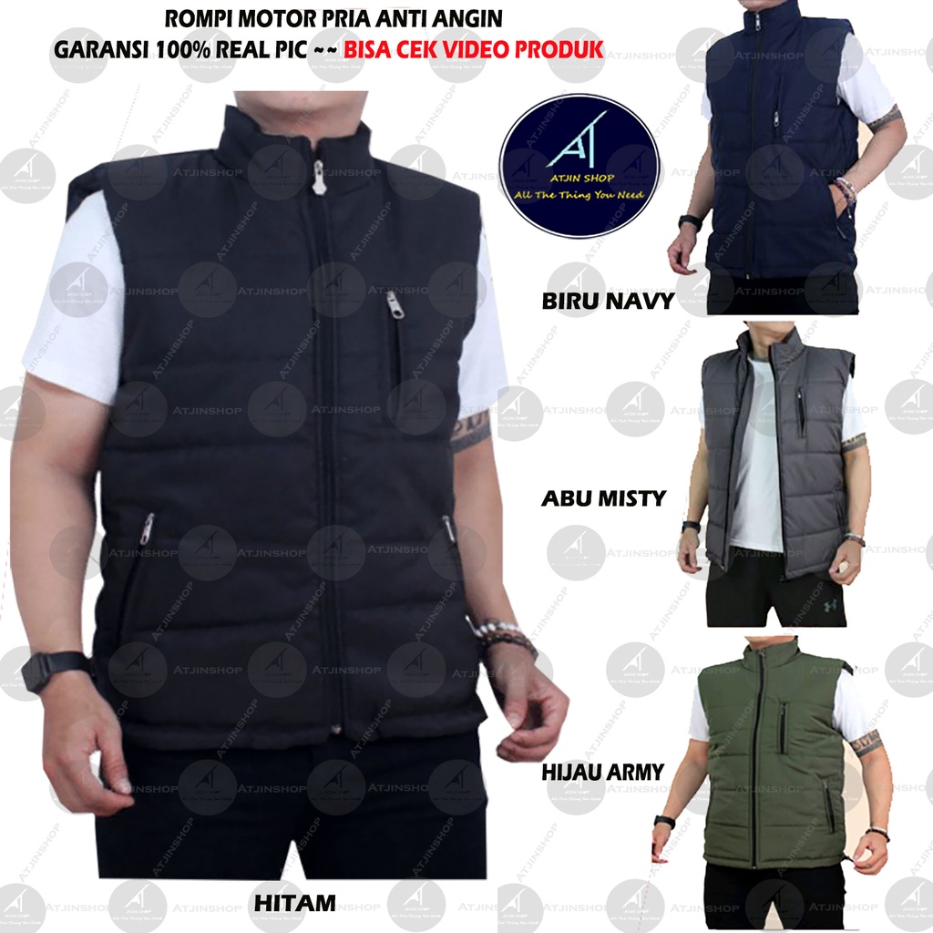 Atjin- Rompi Motor Korea  Pria Wanita Tebal Bodyvest vest anti angin