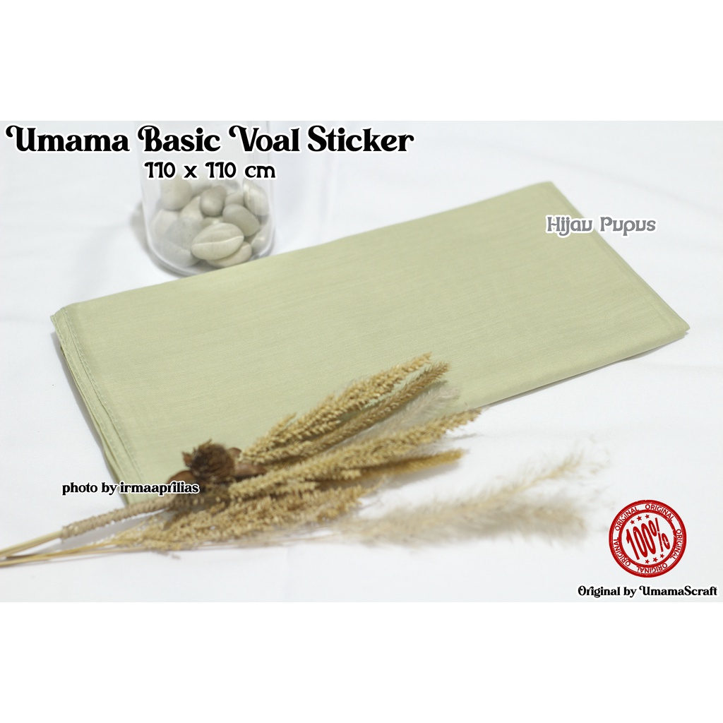 Hijab Basic Voal Umama Jilbab Segi Empat Polos Umama Kerudung Polos Segi Empat Part 2-HIJAU PUPUS