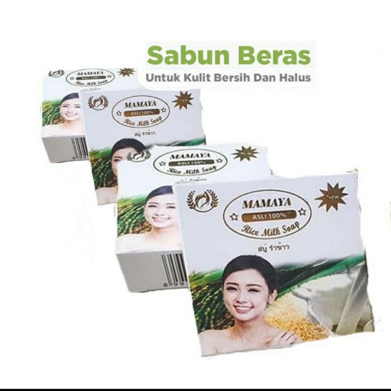 Sabun beras  rice milk soap mamaya 60 grm new Bpom