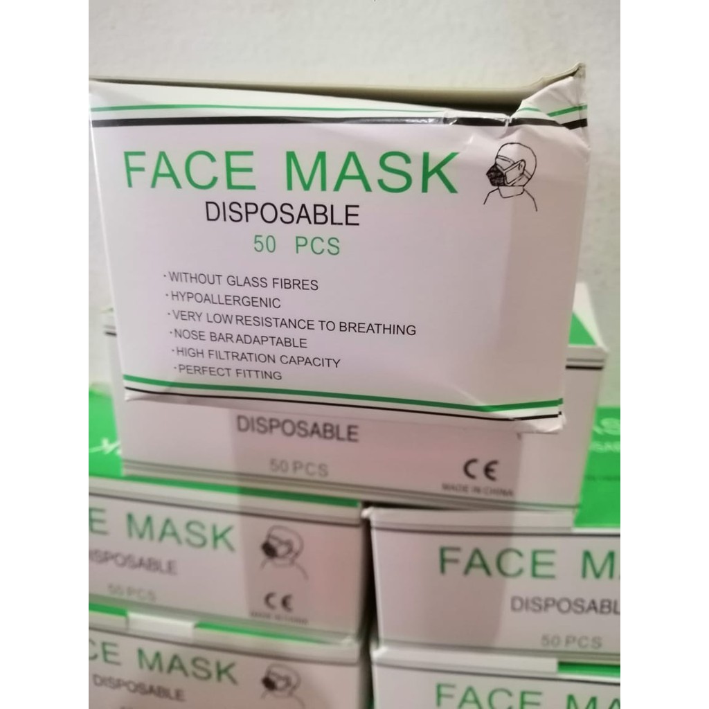 Masker Wajah / Disposable Face Mask 3apply @50pcs / Kotak