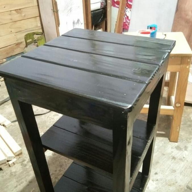 Meja Dispenser Kayu, Galon Rice Cooker Serbaguna Murah - Putih