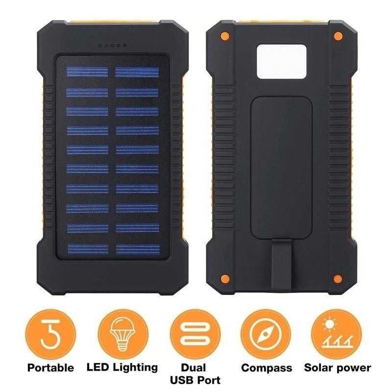 Power Bank Solar Power PowerBankDual Usb Daya Surya LED Light USB 20000mAh