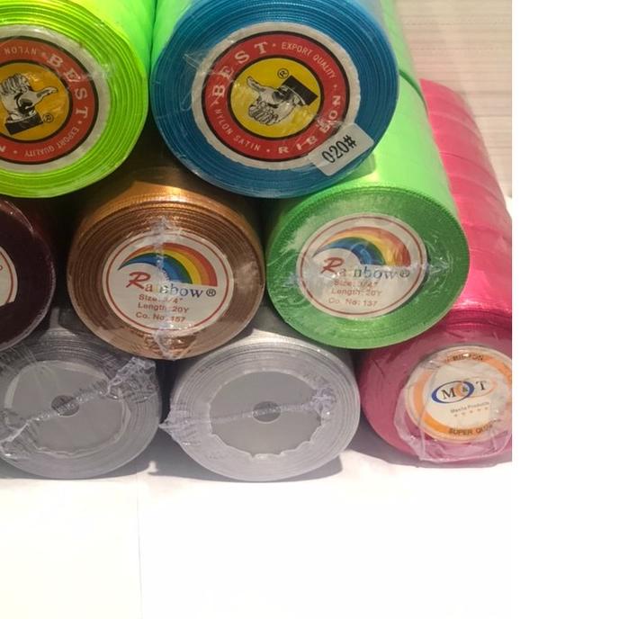 

Pita satin 3/4” / Pita bahan 2 cm isi 10 roll / Satin Ribbon
