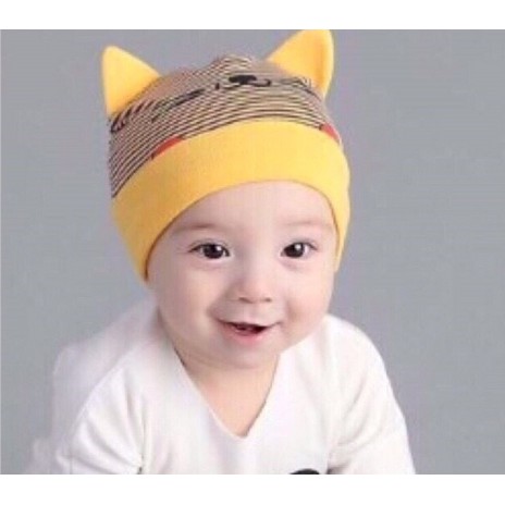 Satu Set Kupluk + Celemek | Bib + Hat Cat Baby