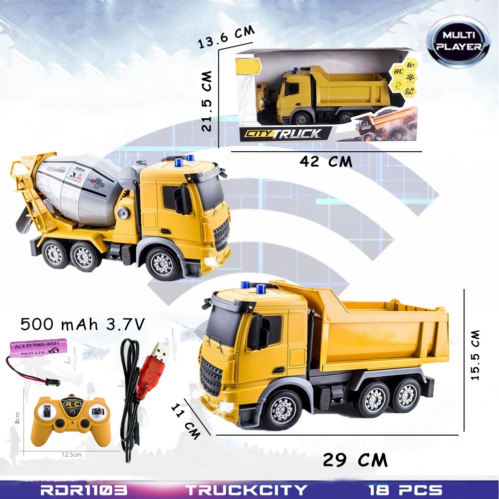 MURAH RDR1103 RDR1104 RC Crane Fuso Dam  Dump Truk Truck Mobil Molen Semen Mobil Remote Control Remot Kontrol RADAR