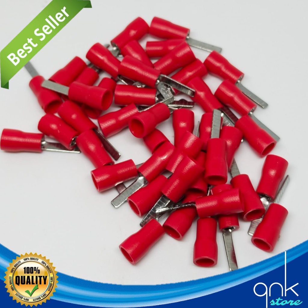 Skun Kabel Chip Tusuk DBV 1.25-10 Kabel 0.5~1.5mm SL. (Merah)