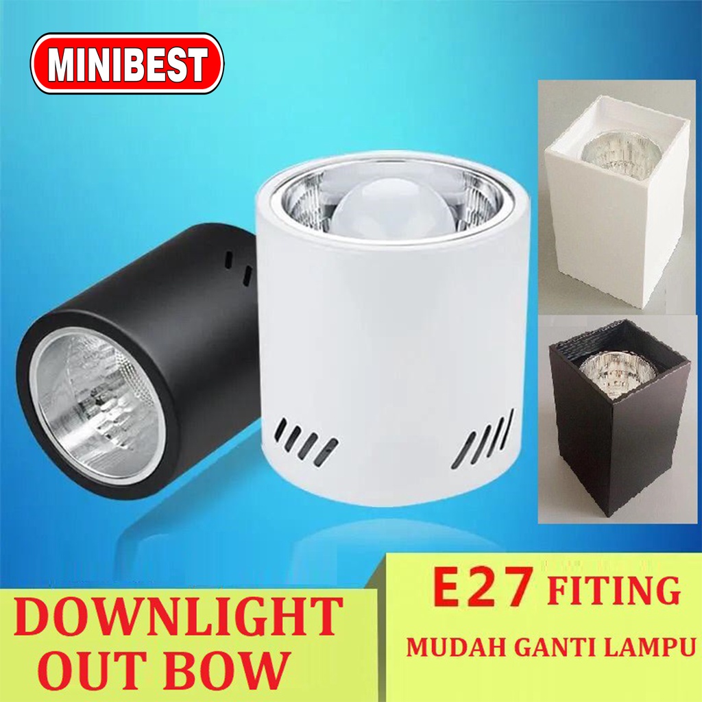 [NEW] DOWNLIGHT OUTBOW 3,5IN 4IN + Fitting E27 Bulat DAN KOTAK / Lampu Plafon E27 DOWNLIGHT OBO