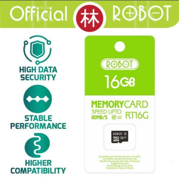 Trendi Kartu Memori Micro Sd Robot 16Gb Rt16G Memory Card Gilaa