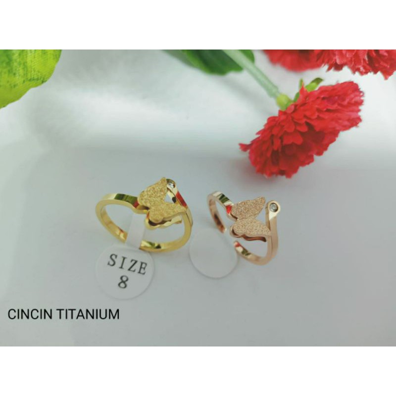 Fourfashion Cincin Dewasa Titanium kupu-kupu Premium