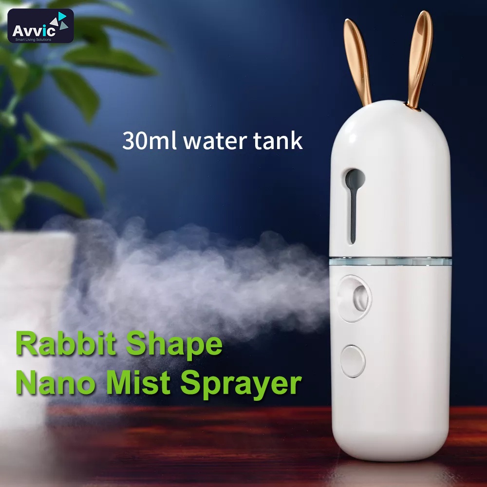 Rabbit Nano Spray Portable Mini Mist Sprayer Facial Steamer USB Pelembab Perawatan Wajah Bentuk Kelinci