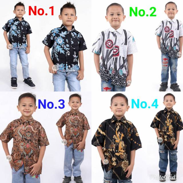 Hem Batik Anak Cowok/baju Batik Anak Laki-laki/batik Anak Modern