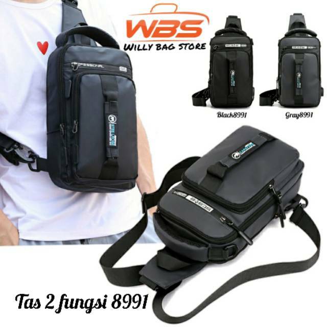 Tas 2 fungsi 8991. Sling bag / ransel