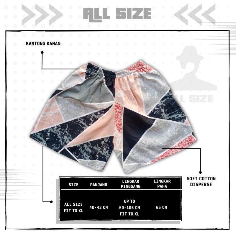 [ 45 MOTIF ] celana pendek boxer/kolor santai pria/wanita remaja/dewasa motif kotak/keramik hitam putih biru-M-13