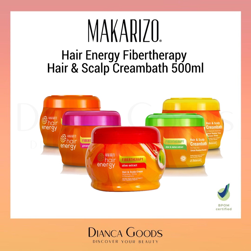 Jual Makarizo Hair Energy Fibertherapy Hair And Scalp Creambath 500 Ml Aloe And Melon Kiwi Royal