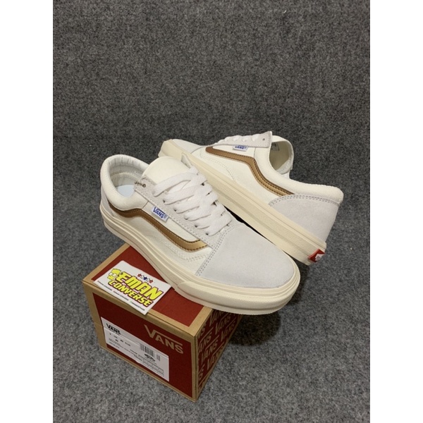 PREMIUM sepatu v4ns oldskool Cream Tan OG bonus banyak - Promo Mega SALE