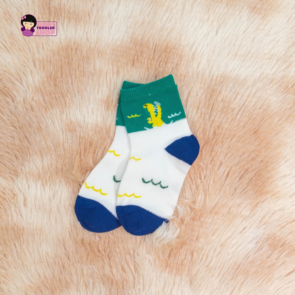 Minipetite SC2203  Kaus kaki anak usia 1 - 7 tahun Kaos kaki anak katun motif kartun dino bahan lembut adem kaos kaki anak import katun murah