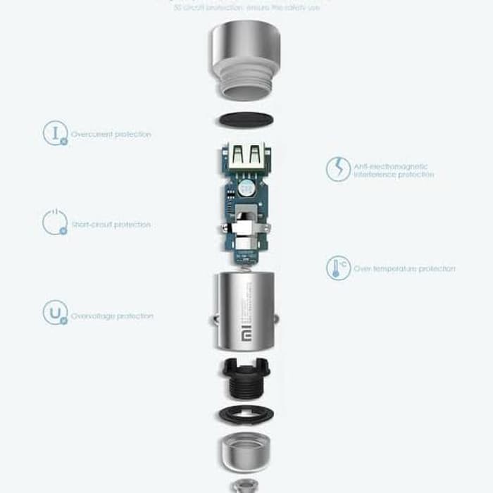 MI Car Charger Mobil Dual USB output original fast charging