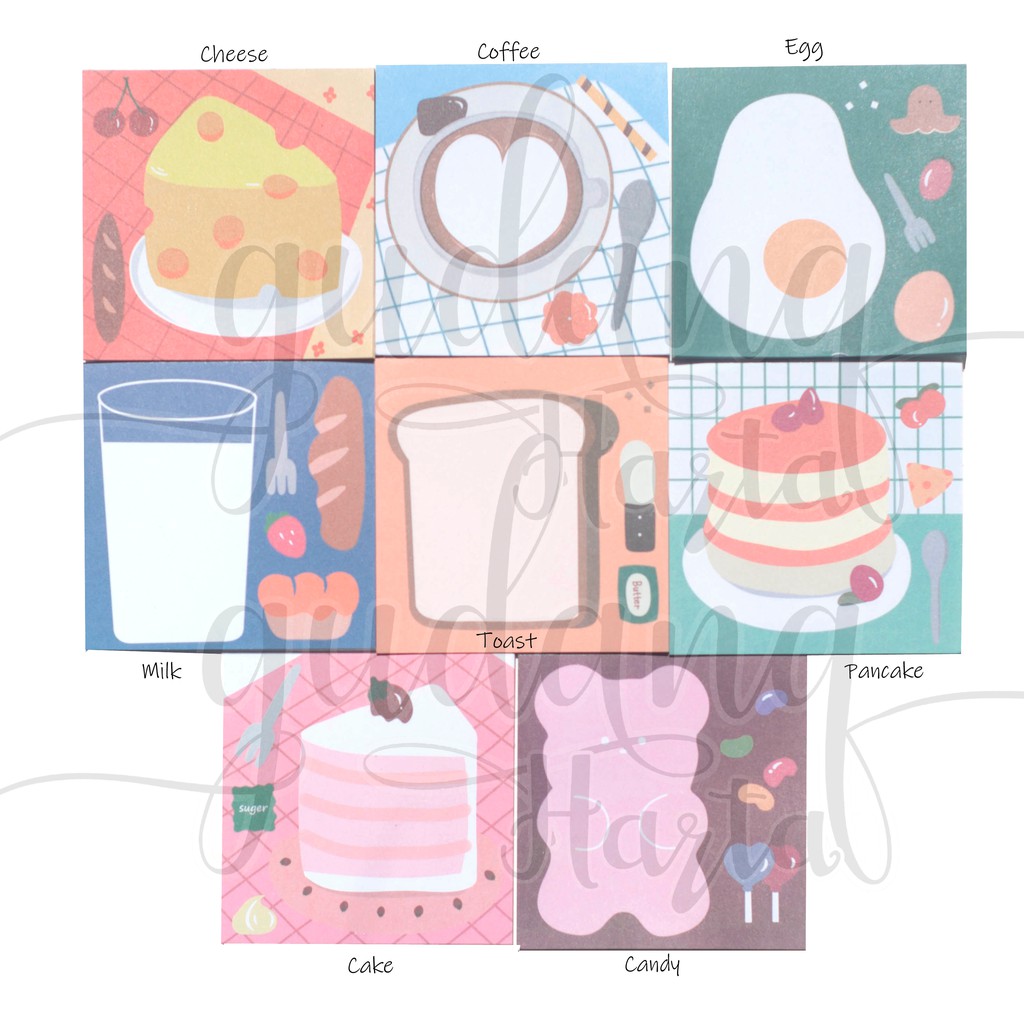 Memopad Breakfast Lucu Unik Memo Notes DIY Scrapbook GH 301049