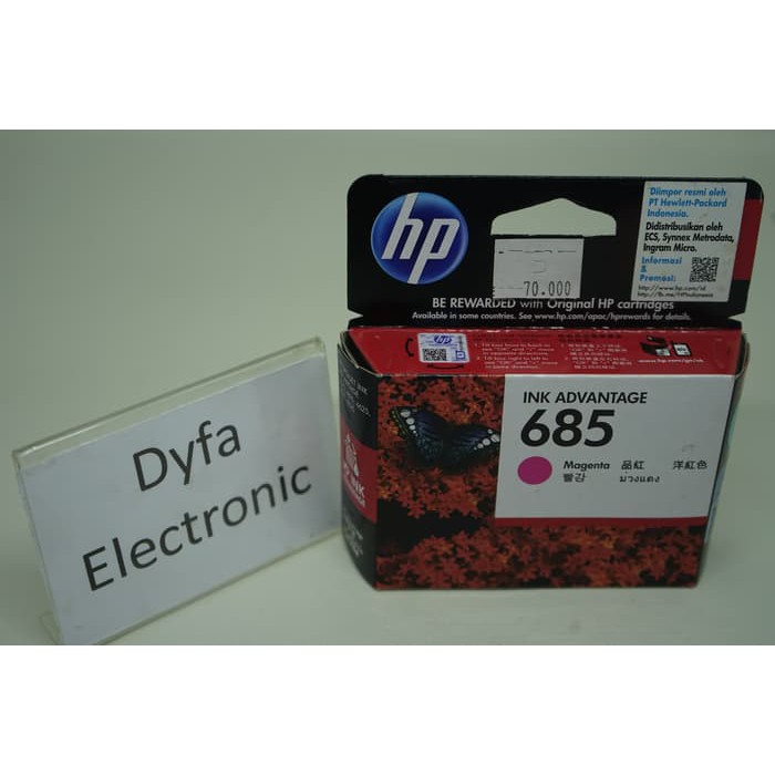 Tinta Cartridge Original HP 685 Magenta