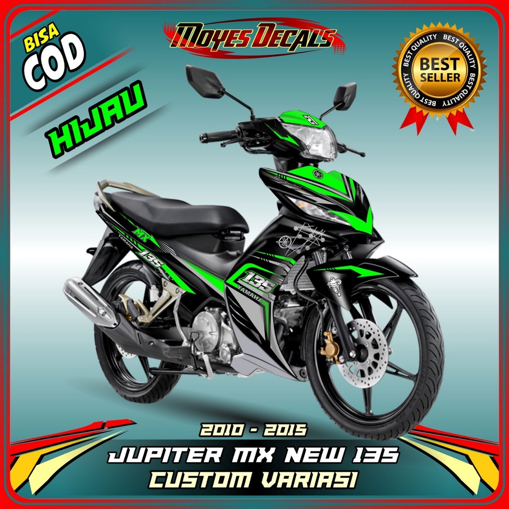 Decal Stiker Jupiter MX New 135 - Motif Rider Speed Hijau Kuning Sticker Motor