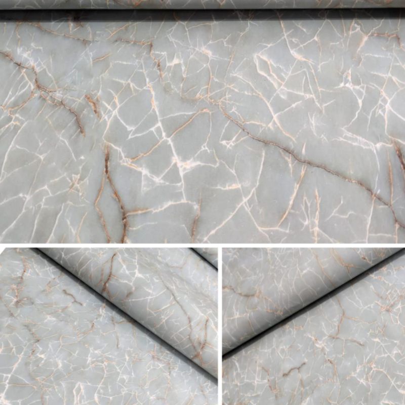 Wallpaper Dinding 3D Abu Abu Silver  || Wallpaper Dinding Kamar Tidur Biru 3D | Wallpaper Kream Tralis 3D-Marmer bercak