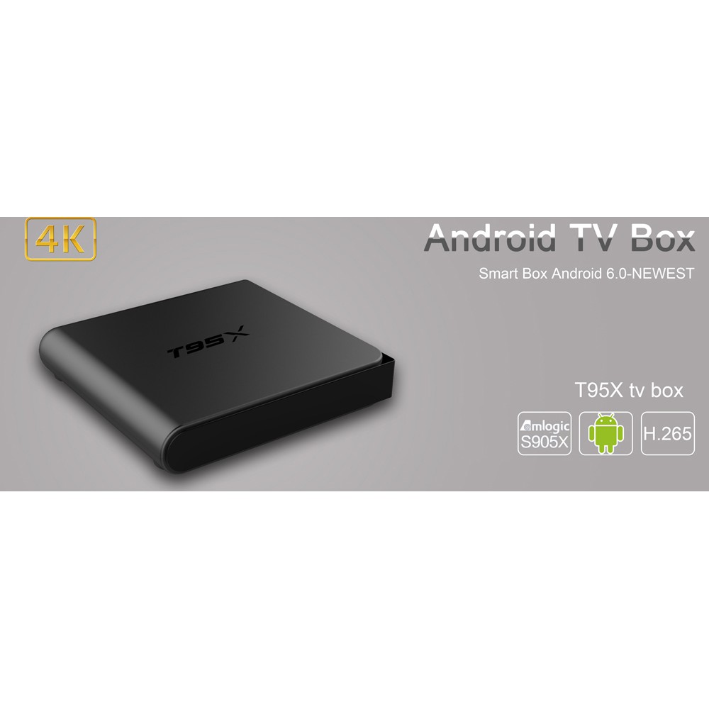 Android TV Box T95X 4K S905X QuadCore Amlogic Marshmallow 6.0 RAM 1GB ROM 8GB