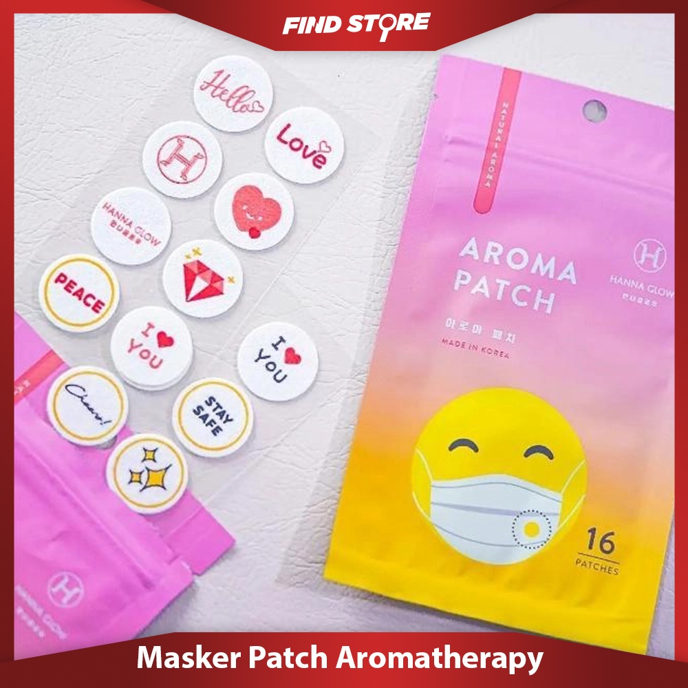 Stiker Masker Aroma Therapy Mint FreshCare Anti Bau Hanna Glow Korea Wangi dan Lucu 16 Patch Penghar