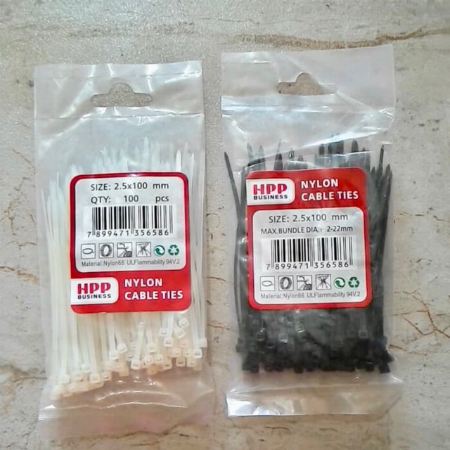 Cable Ties | Kabel Tis | Nylon Cable Tie | Pengikat Klip 2.5 x 100 mm per Satuan