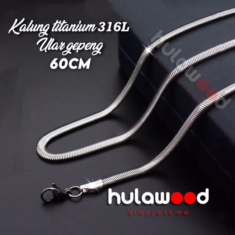 [Ular Gepeng] Kalung Rantai MCI Titanium 316L Import Anti Karat Pria Wanita / Kalung Rantai pendant