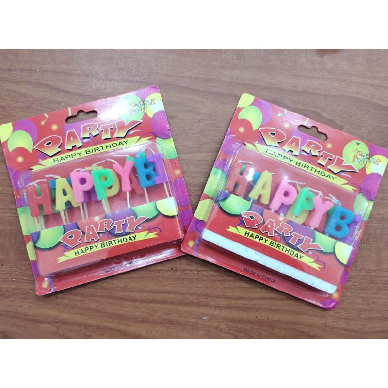 Lilin Ulang Tahun huruf bertulisan HAPPY BIRTHDAY