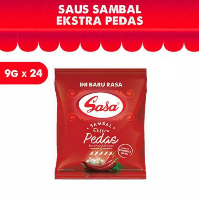 

Sasa Sambal Sachet Extra Pedas 9x24