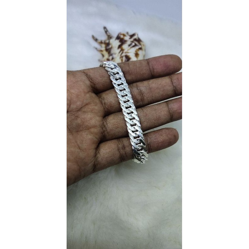 Gelang rantai lipan sedang lapis perak